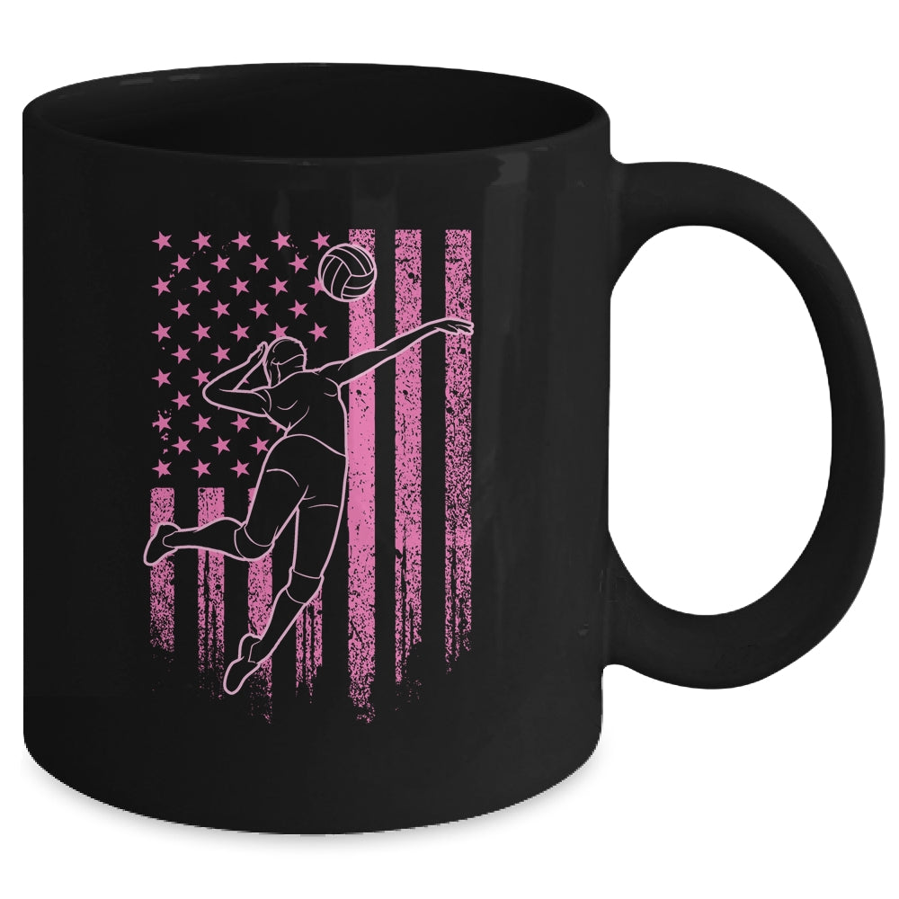 Volleyball Girl USA Flag Volleyball Player Mug Coffee Mug | Teecentury.com