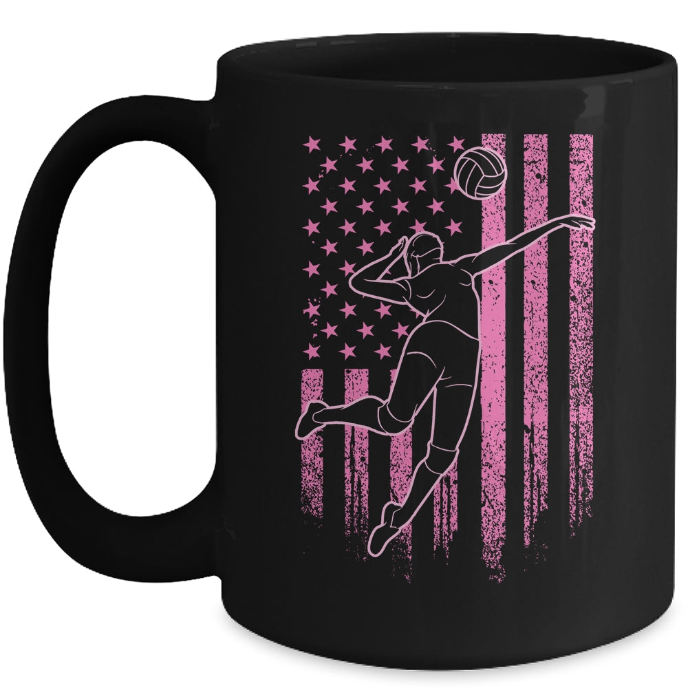 Volleyball Girl USA Flag Volleyball Player Mug Coffee Mug | Teecentury.com