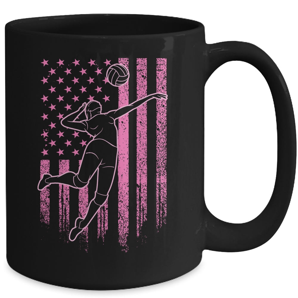 Volleyball Girl USA Flag Volleyball Player Mug Coffee Mug | Teecentury.com