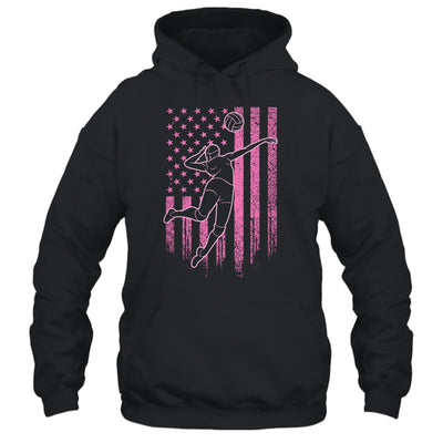 Volleyball Girl USA Flag Volleyball Player T-Shirt & Tank Top | Teecentury.com