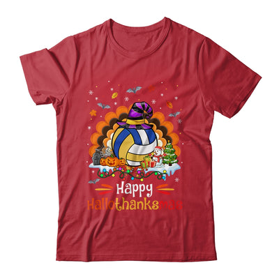 Volleyball Halloween Christmas Thanksgiving Hallothanksmas Shirt & Sweatshirt | teecentury