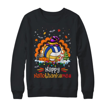 Volleyball Halloween Christmas Thanksgiving Hallothanksmas Shirt & Sweatshirt | teecentury