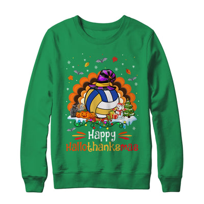 Volleyball Halloween Christmas Thanksgiving Hallothanksmas Shirt & Sweatshirt | teecentury