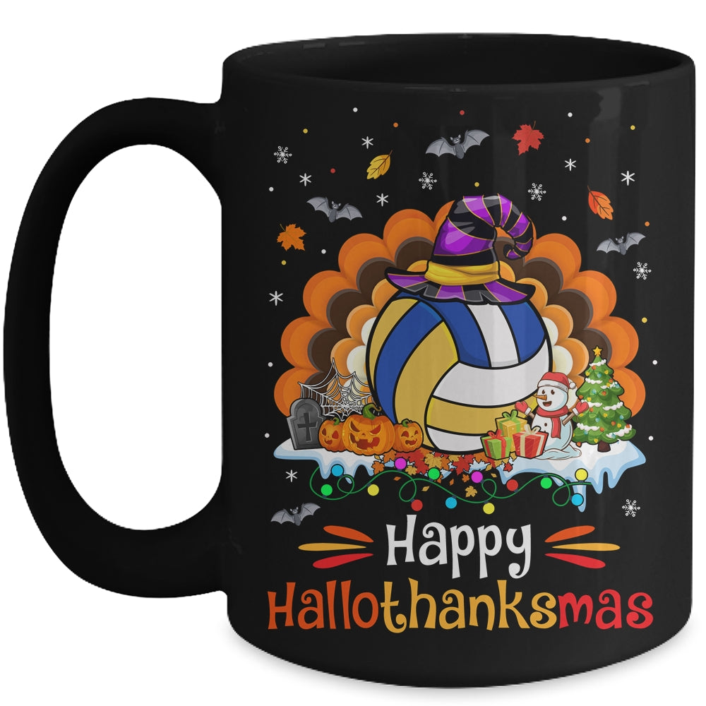 Volleyball Halloween Christmas Thanksgiving Hallothanksmas Mug | teecentury