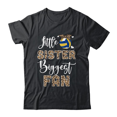 Volleyball Little Sister Biggest Fan Volleyball Sister Leopard Shirt & Tank Top | teecentury