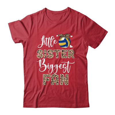 Volleyball Little Sister Biggest Fan Volleyball Sister Leopard Shirt & Tank Top | teecentury