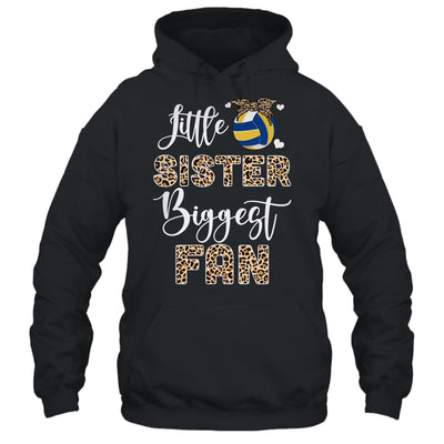 Volleyball Little Sister Biggest Fan Volleyball Sister Leopard Shirt & Tank Top | teecentury