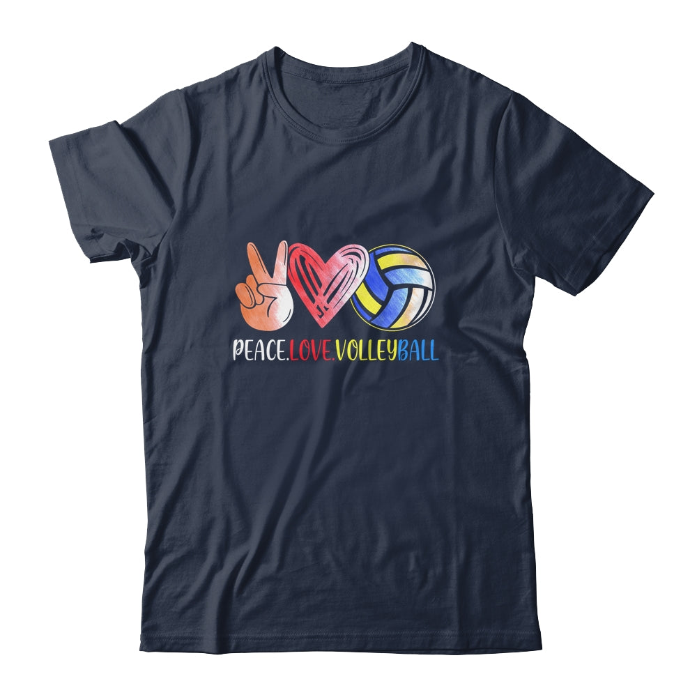 Volleyball Player Girls Peace Love Volleyball Women T-Shirt & Tank Top | Teecentury.com