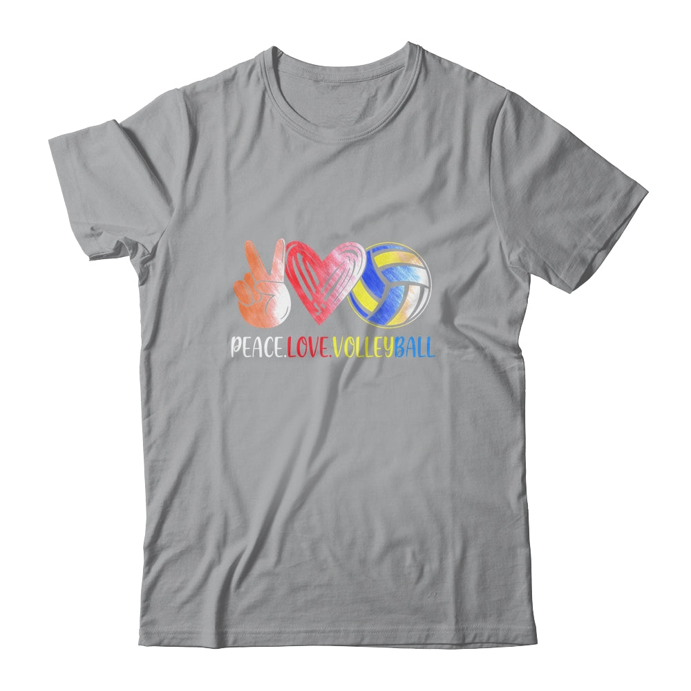 Volleyball Player Girls Peace Love Volleyball Women T-Shirt & Tank Top | Teecentury.com