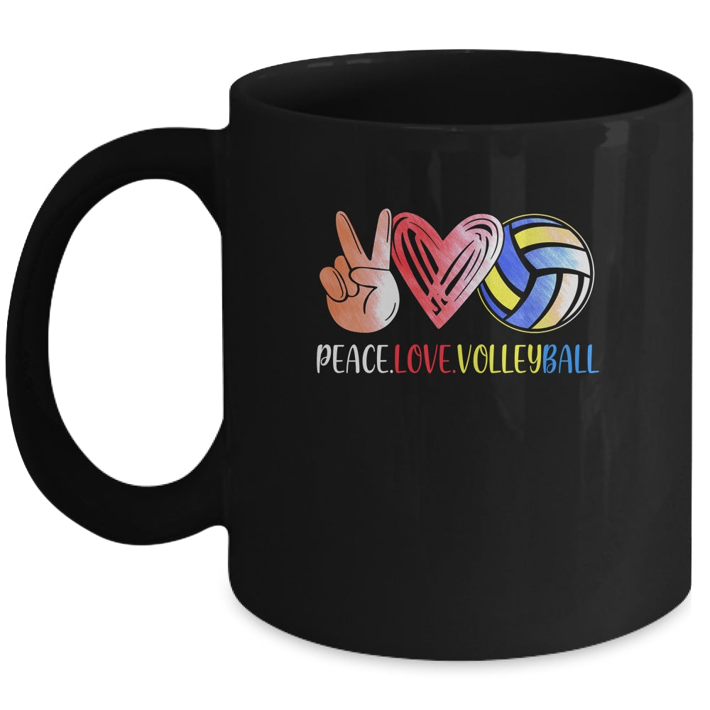 Volleyball Player Girls Peace Love Volleyball Women Mug Coffee Mug | Teecentury.com