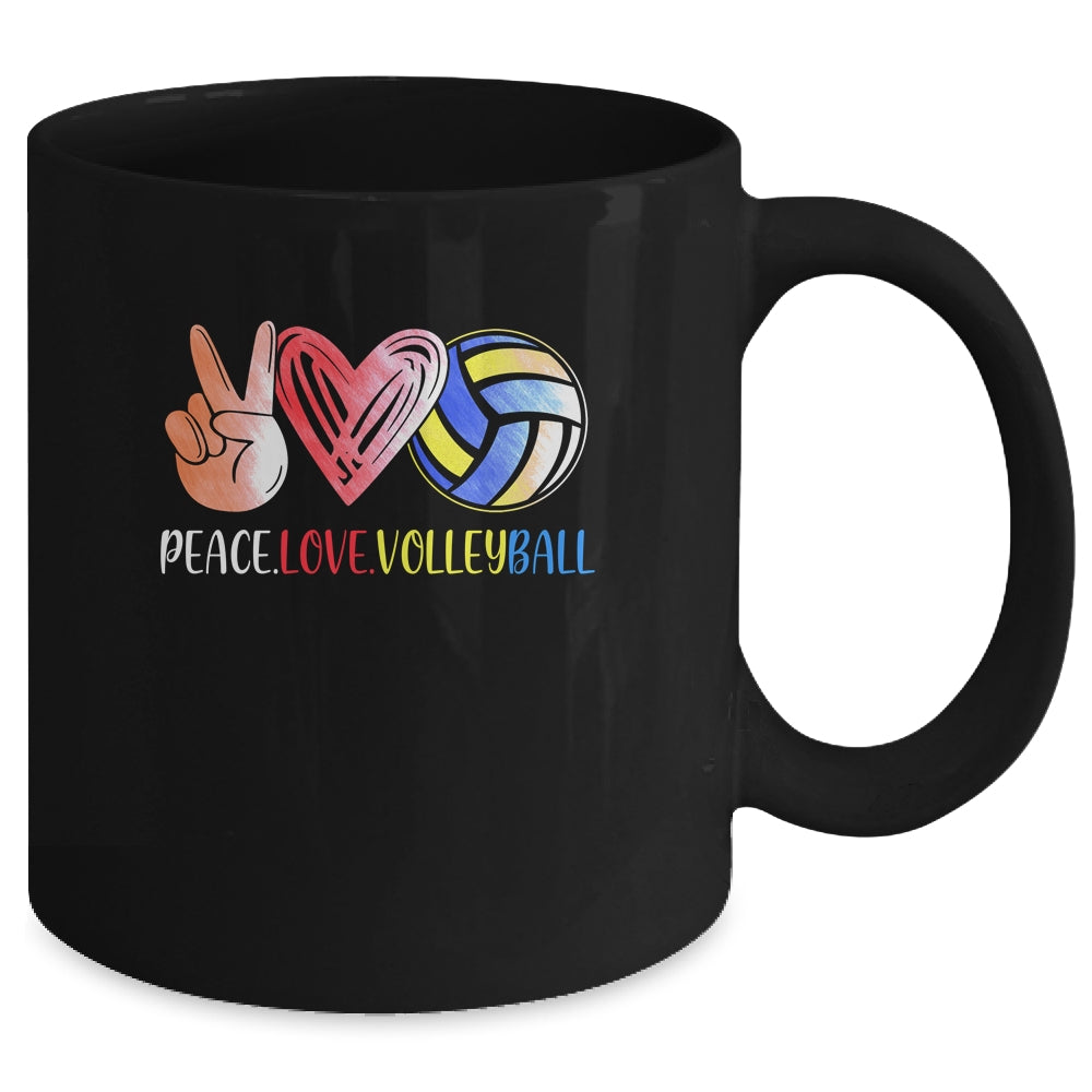 Volleyball Player Girls Peace Love Volleyball Women Mug Coffee Mug | Teecentury.com
