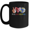 Volleyball Player Girls Peace Love Volleyball Women Mug Coffee Mug | Teecentury.com