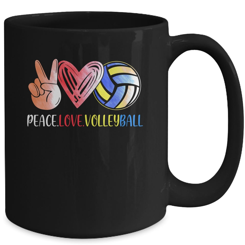Volleyball Player Girls Peace Love Volleyball Women Mug Coffee Mug | Teecentury.com