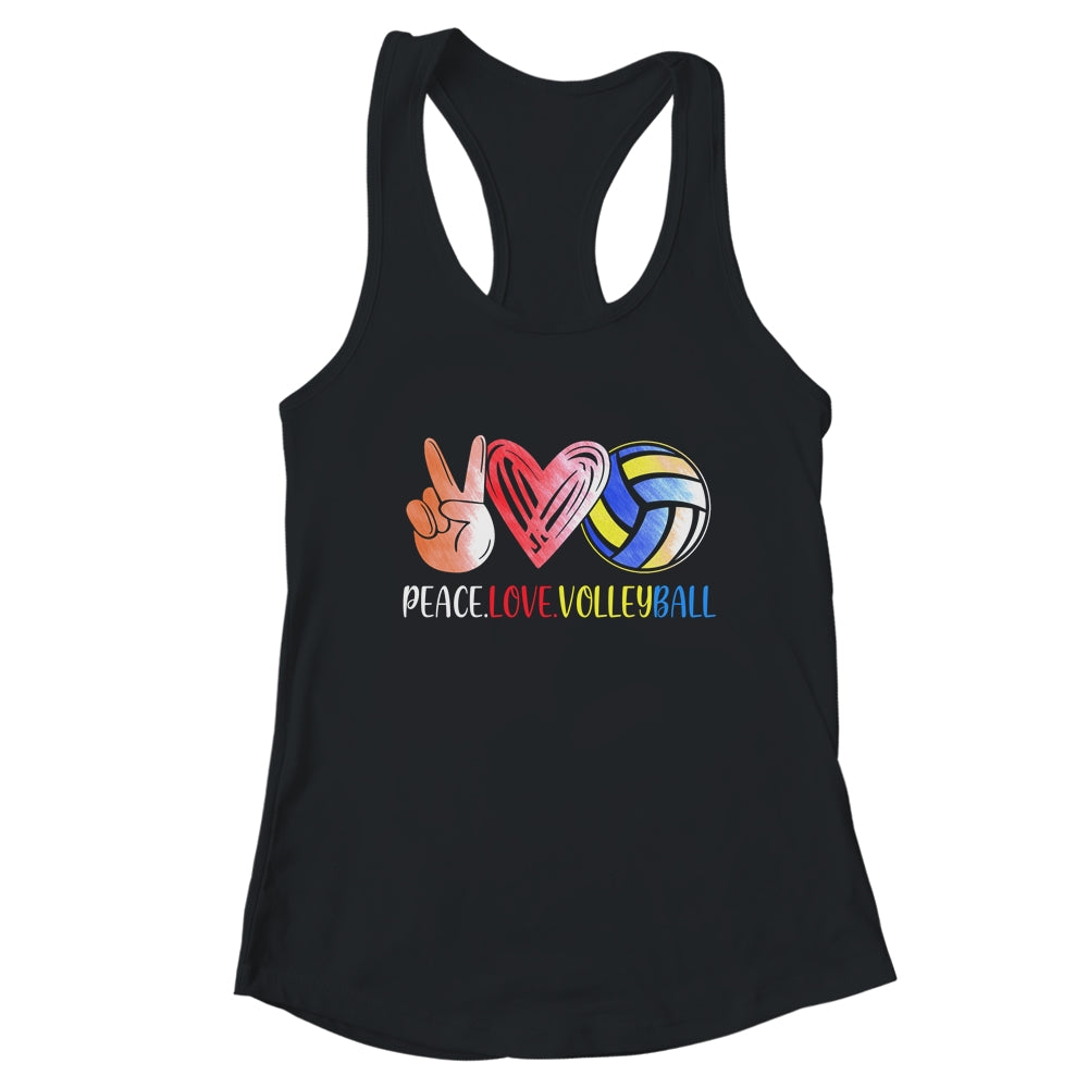 Volleyball Player Girls Peace Love Volleyball Women T-Shirt & Tank Top | Teecentury.com