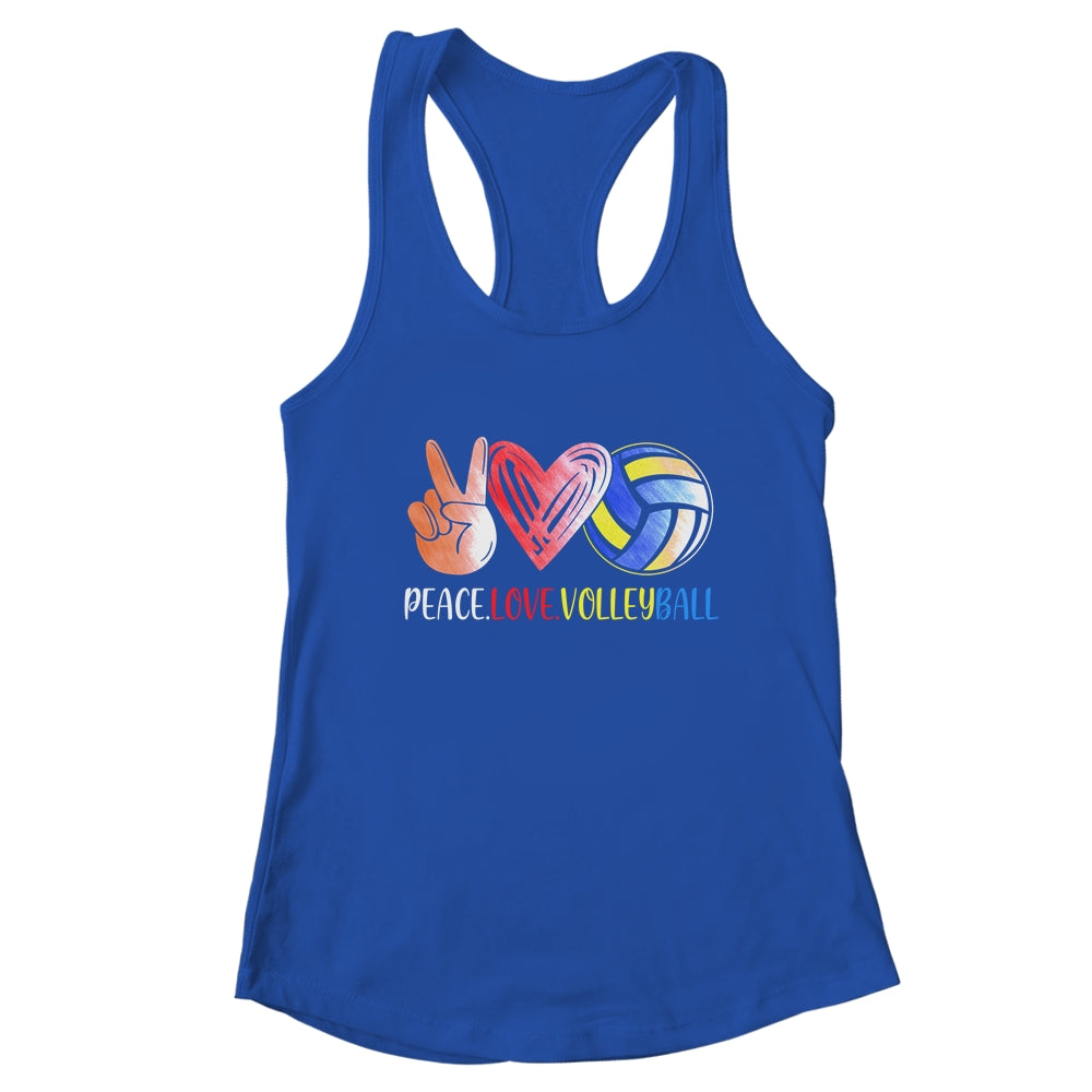 Volleyball Player Girls Peace Love Volleyball Women T-Shirt & Tank Top | Teecentury.com