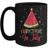 Watermelon Christmas Tree Christmas In July Summer Vacation Mug Coffee Mug | Teecentury.com