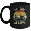 We Ride At Dawn Lawnmower for Dad Fathers Day Vintage Mug | teecentury