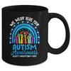 We Wear Blue For Autism Awareness Rainbow Accept Understand Mug | teecentury