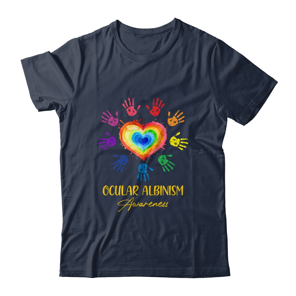 We Wear Rainbow Heart For Ocular Albinism Awareness T-Shirt & Hoodie | Teecentury.com
