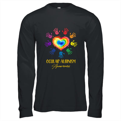 We Wear Rainbow Heart For Ocular Albinism Awareness T-Shirt & Hoodie | Teecentury.com