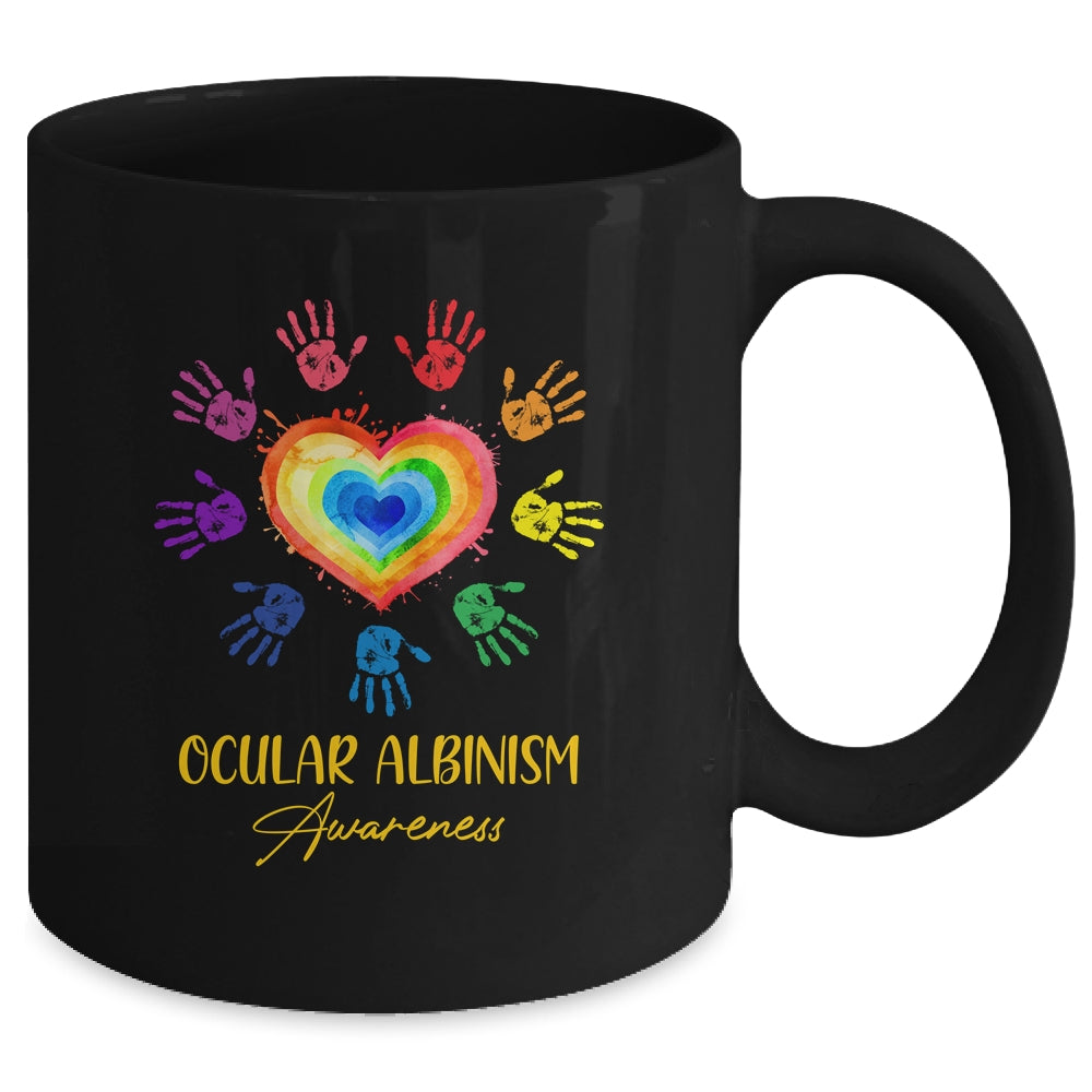 We Wear Rainbow Heart For Ocular Albinism Awareness Mug Coffee Mug | Teecentury.com