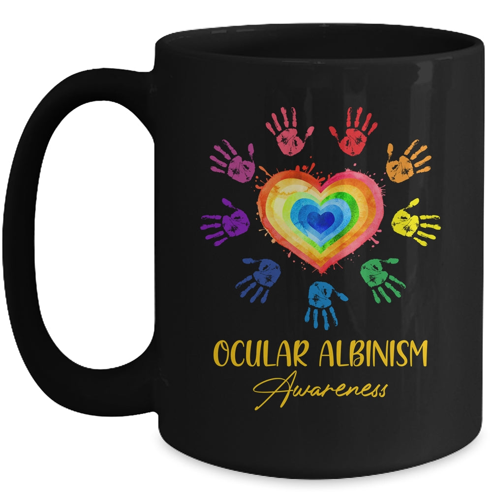 We Wear Rainbow Heart For Ocular Albinism Awareness Mug Coffee Mug | Teecentury.com
