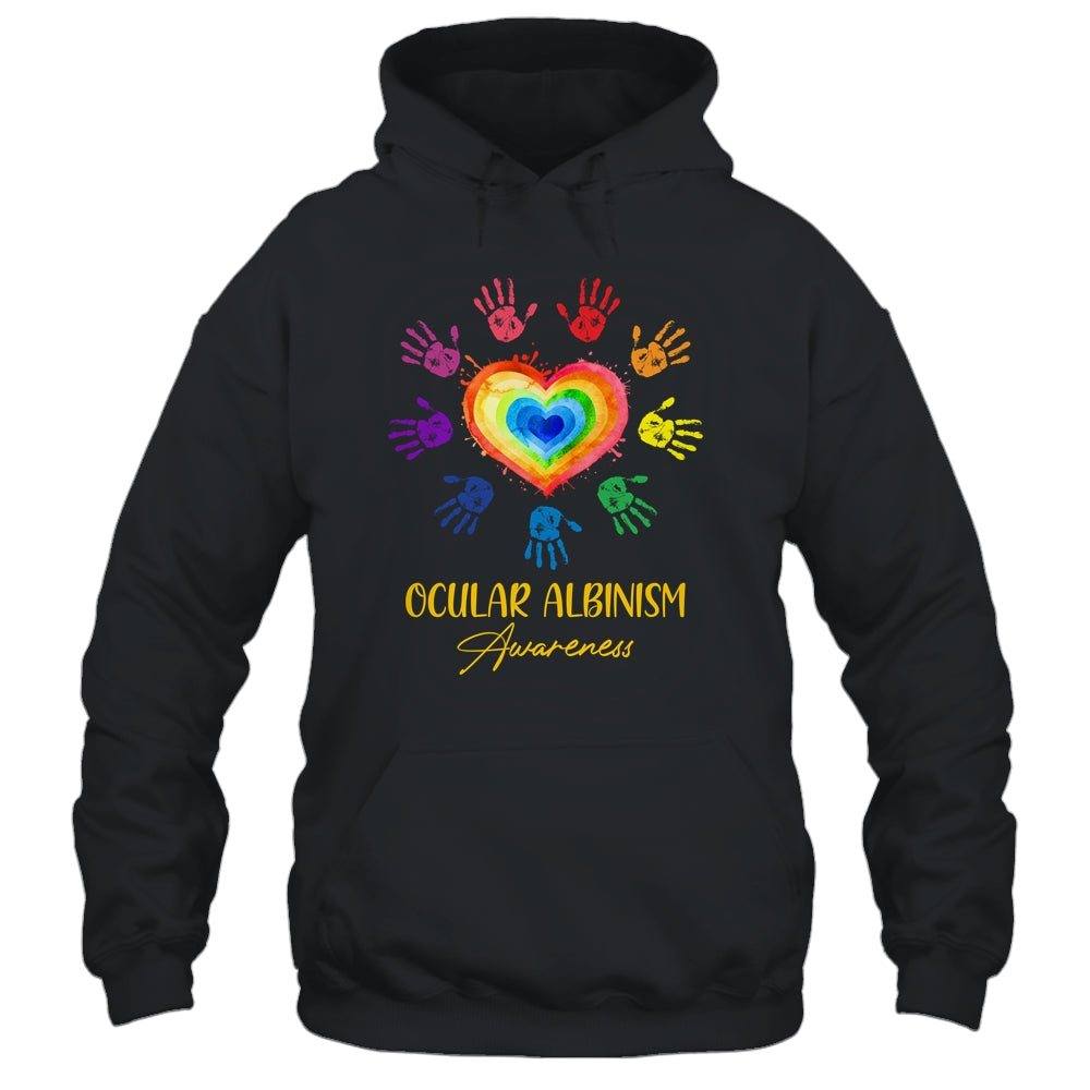 We Wear Rainbow Heart For Ocular Albinism Awareness T-Shirt & Hoodie | Teecentury.com