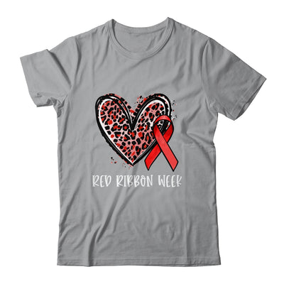 We Wear Red For Red Ribbon Week Awareness Heart Leopard Shirt & Hoodie | teecentury