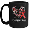 We Wear Red For Red Ribbon Week Awareness Heart Leopard Mug | teecentury