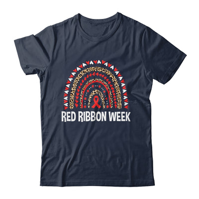 We Wear Red For Red Ribbon Week Awareness Leopard Rainbow Shirt & Hoodie | teecentury