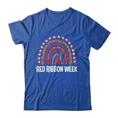 We Wear Red For Red Ribbon Week Awareness Leopard Rainbow Shirt & Hoodie | teecentury