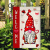 Welcome Gnome Valentine's Day Flag Love Heart Rustic Farmhouse Flag | Teecentury.com