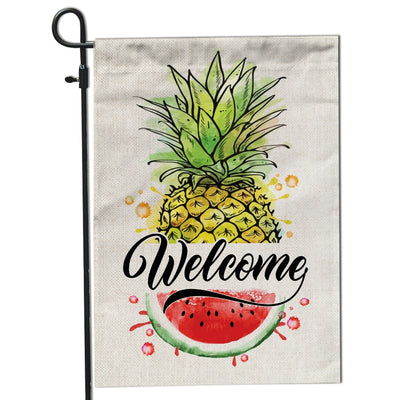 Welcome Pineapple and Watermelon Flag House Summer Warming Flag | Teecentury.com