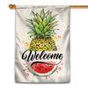 Welcome Pineapple and Watermelon Flag House Summer Warming Flag | Teecentury.com