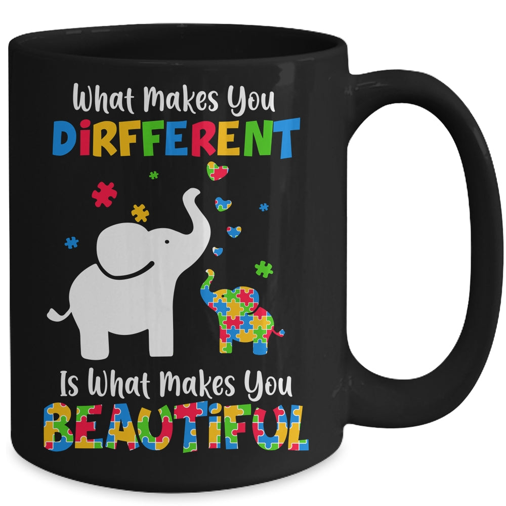What Makes You Different Autism Child Elephant Mom Awareness Mug | teecentury