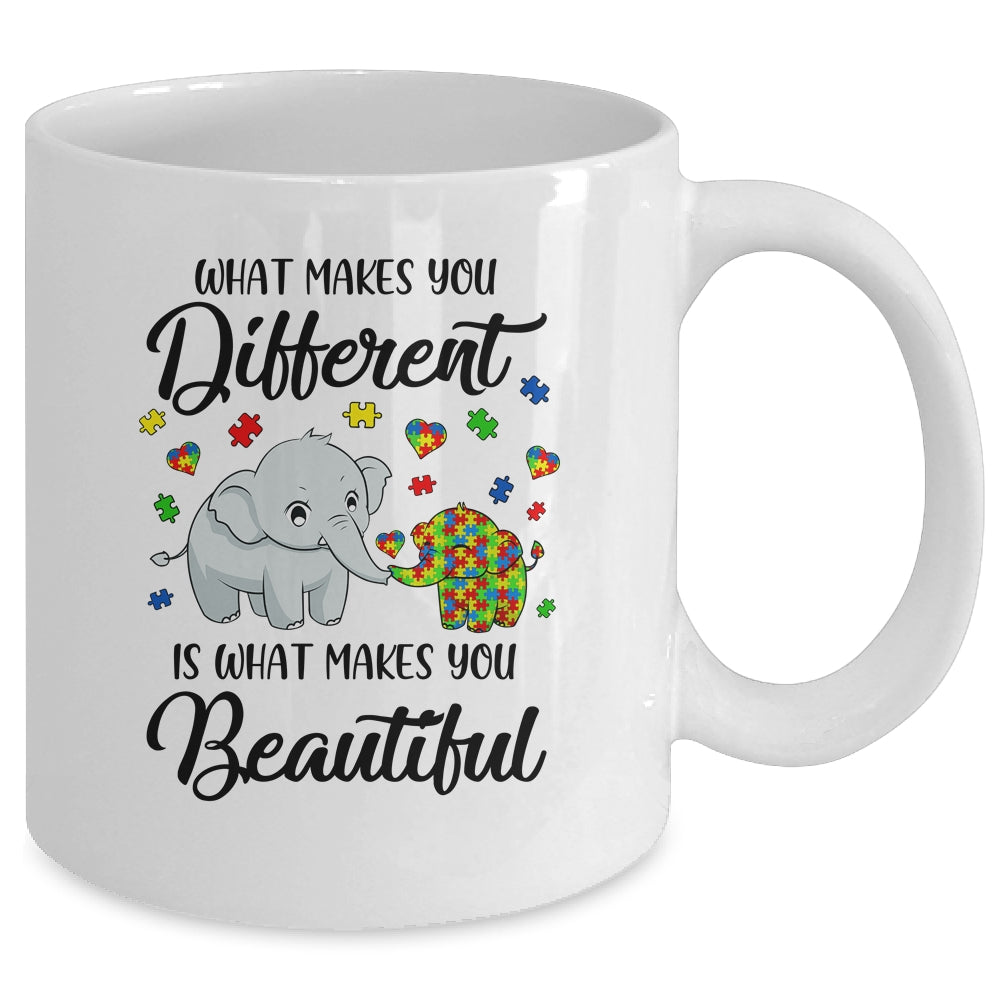 What Makes You Different Elephant Mom Autism Child Awareness Mug Coffee Mug | Teecentury.com