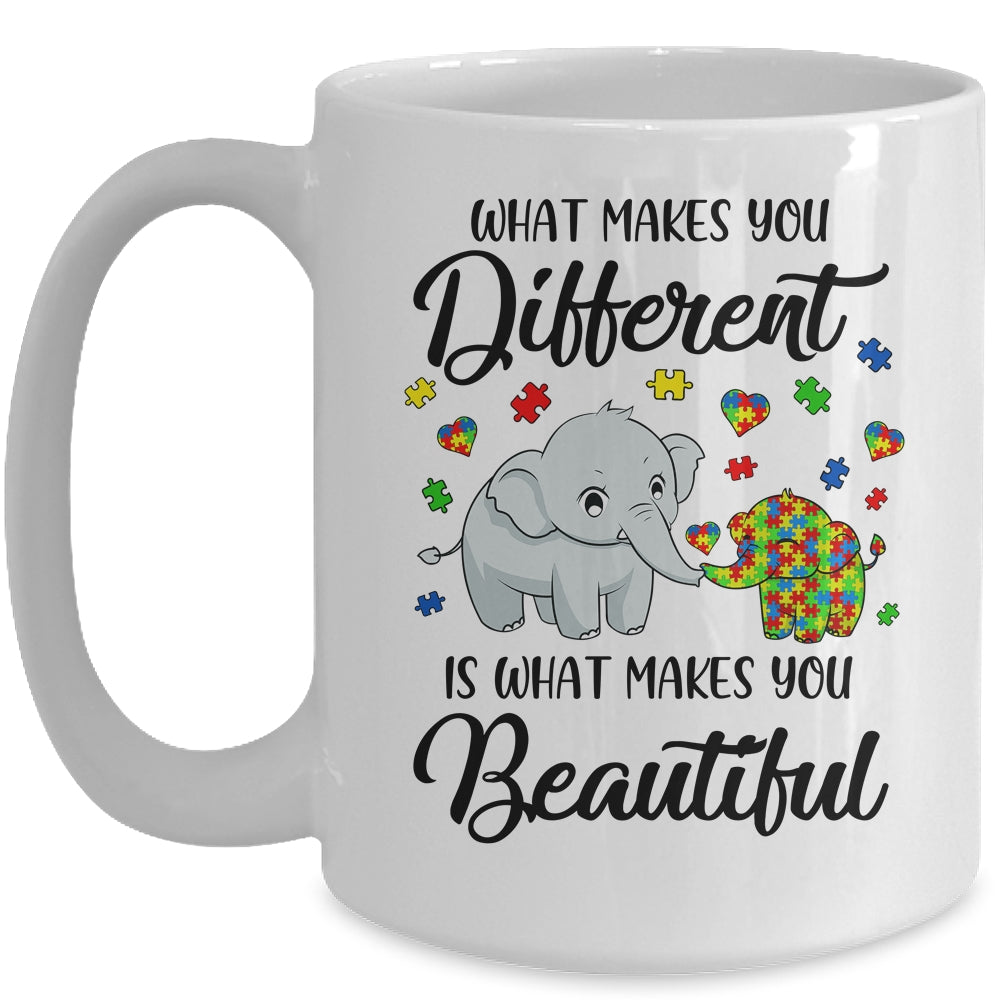 What Makes You Different Elephant Mom Autism Child Awareness Mug Coffee Mug | Teecentury.com