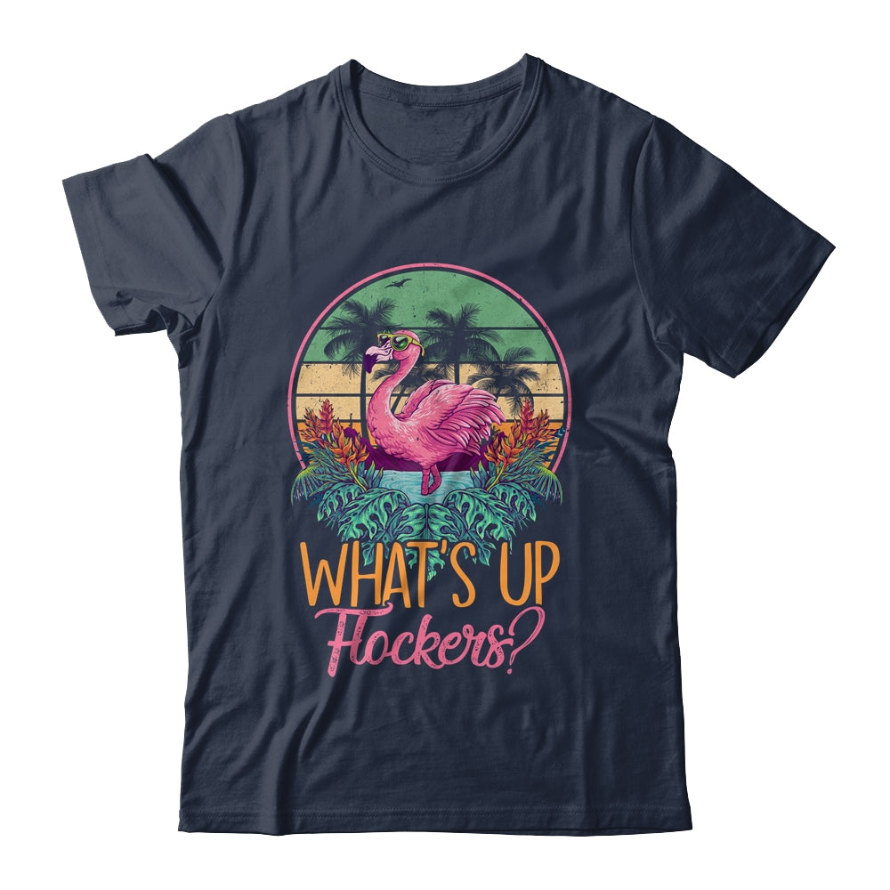 Whats UP Flockers Funny Flamingo Lover Big Pink Sunset T-Shirt & Tank Top | Teecentury.com