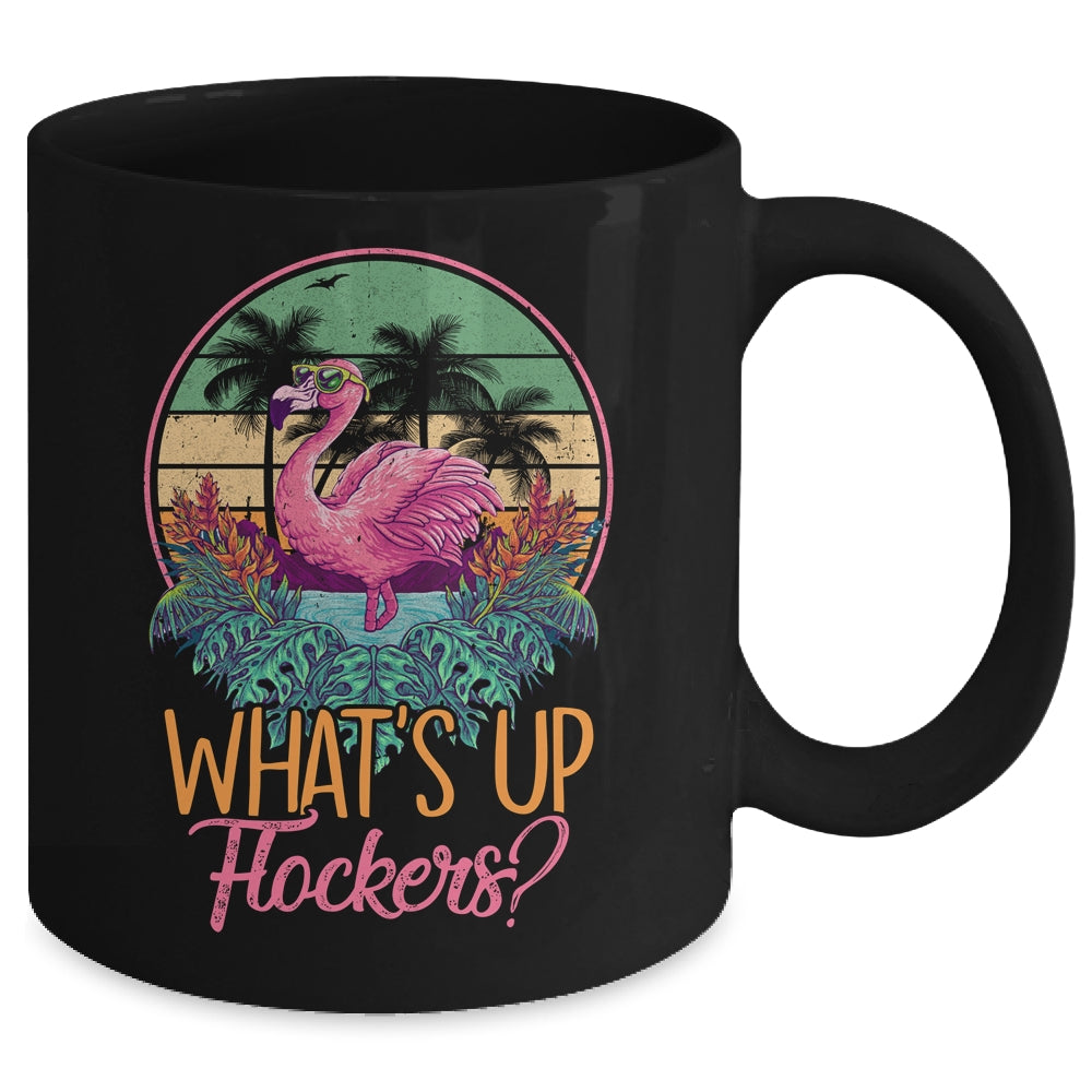 Whats UP Flockers Funny Flamingo Lover Big Pink Sunset Mug Coffee Mug | Teecentury.com