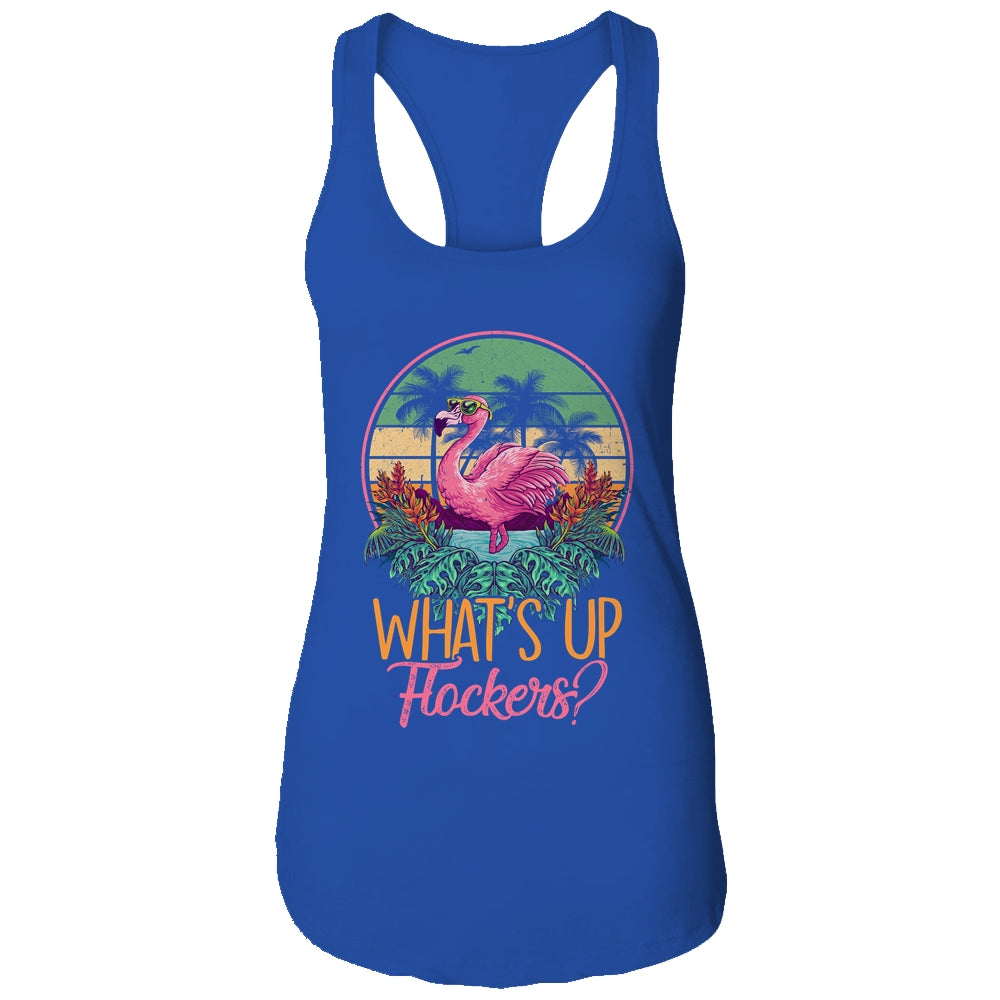 Whats UP Flockers Funny Flamingo Lover Big Pink Sunset T-Shirt & Tank Top | Teecentury.com
