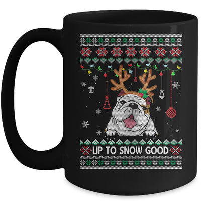 White English Bulldog Dog Reindeer Ugly Christmas Xmas Mug Coffee Mug | Teecentury.com