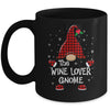 Wine Lover Gnome Buffalo Plaid Matching Christmas Pajama Gift Mug Coffee Mug | Teecentury.com