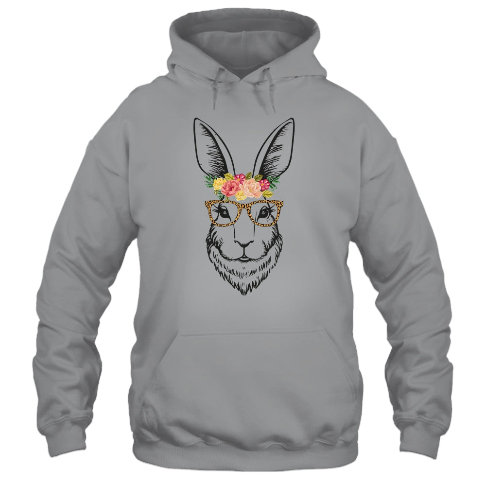 Women Teen Girls Easter Bunny With Glasses Leopard T-Shirt & Tank Top | Teecentury.com