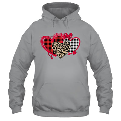 Womens Love Heart Valentines Day Buffalo Leopard Printed T-Shirt & Tank Top | Teecentury.com