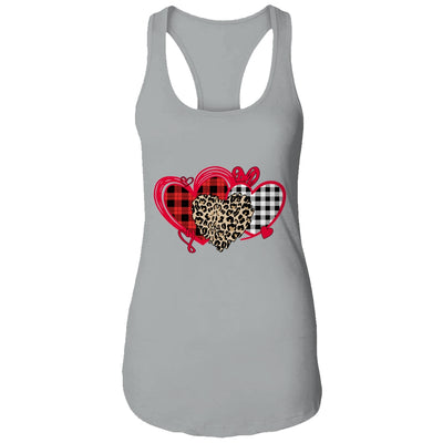 Womens Love Heart Valentines Day Buffalo Leopard Printed T-Shirt & Tank Top | Teecentury.com