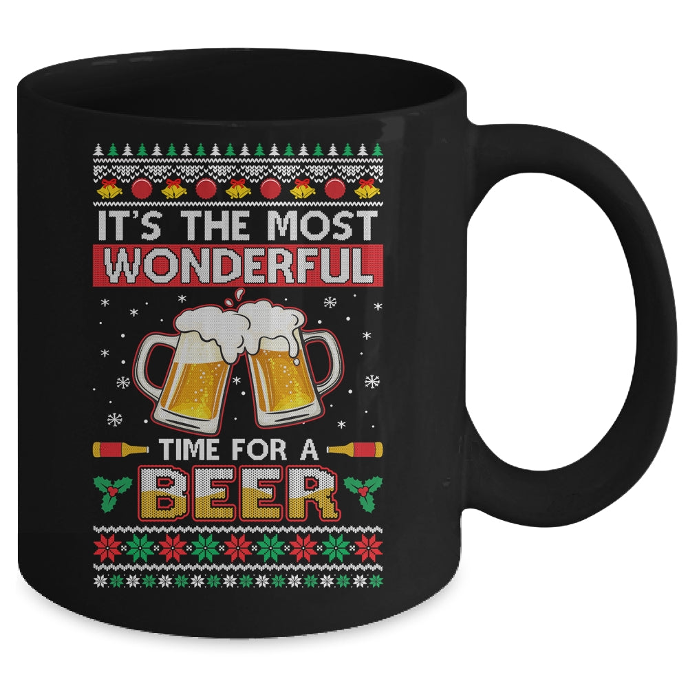 Wonderful Time For A Beer Ugly Christmas Xmas Mug Coffee Mug | Teecentury.com