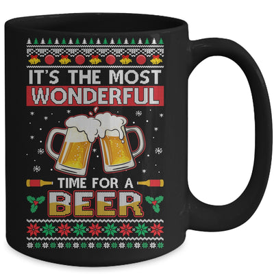 Wonderful Time For A Beer Ugly Christmas Xmas Mug Coffee Mug | Teecentury.com