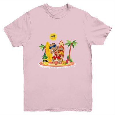 Xmas Beach Boy Dabbing Gingerbread Man Christmas In July Youth Youth Shirt | Teecentury.com