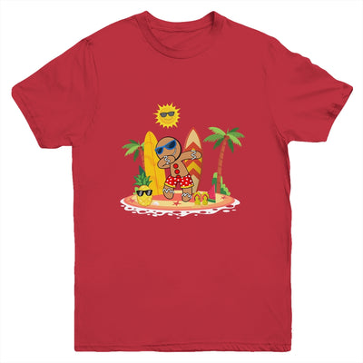 Xmas Beach Boy Dabbing Gingerbread Man Christmas In July Youth Youth Shirt | Teecentury.com