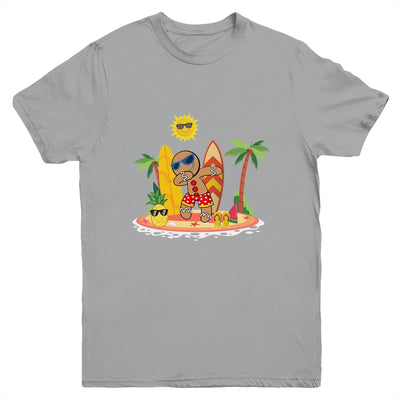 Xmas Beach Boy Dabbing Gingerbread Man Christmas In July Youth Youth Shirt | Teecentury.com